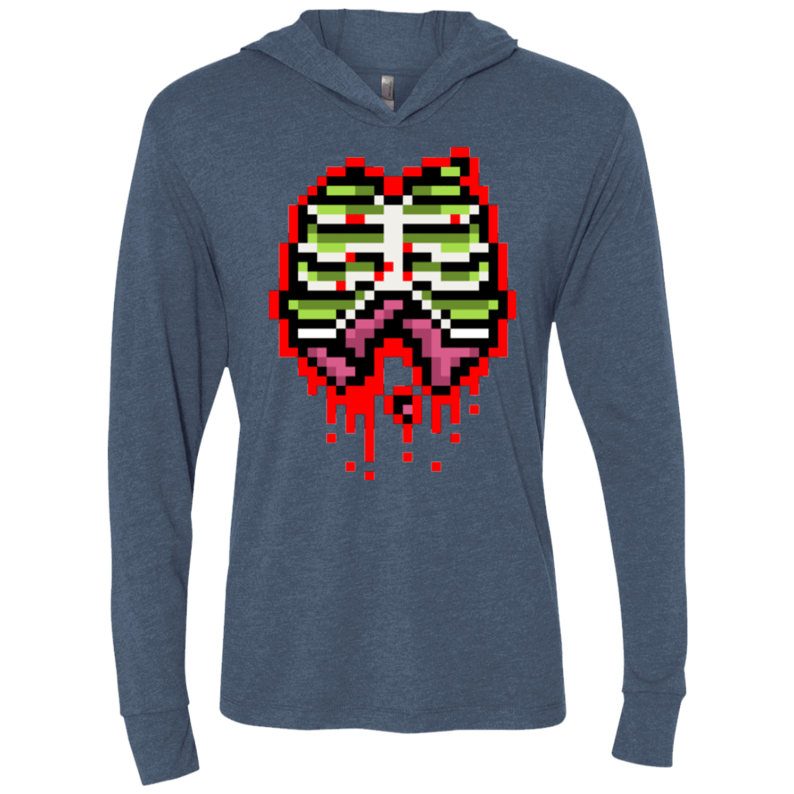 T-Shirts Indigo / X-Small Zombie Guts Triblend Long Sleeve Hoodie Tee