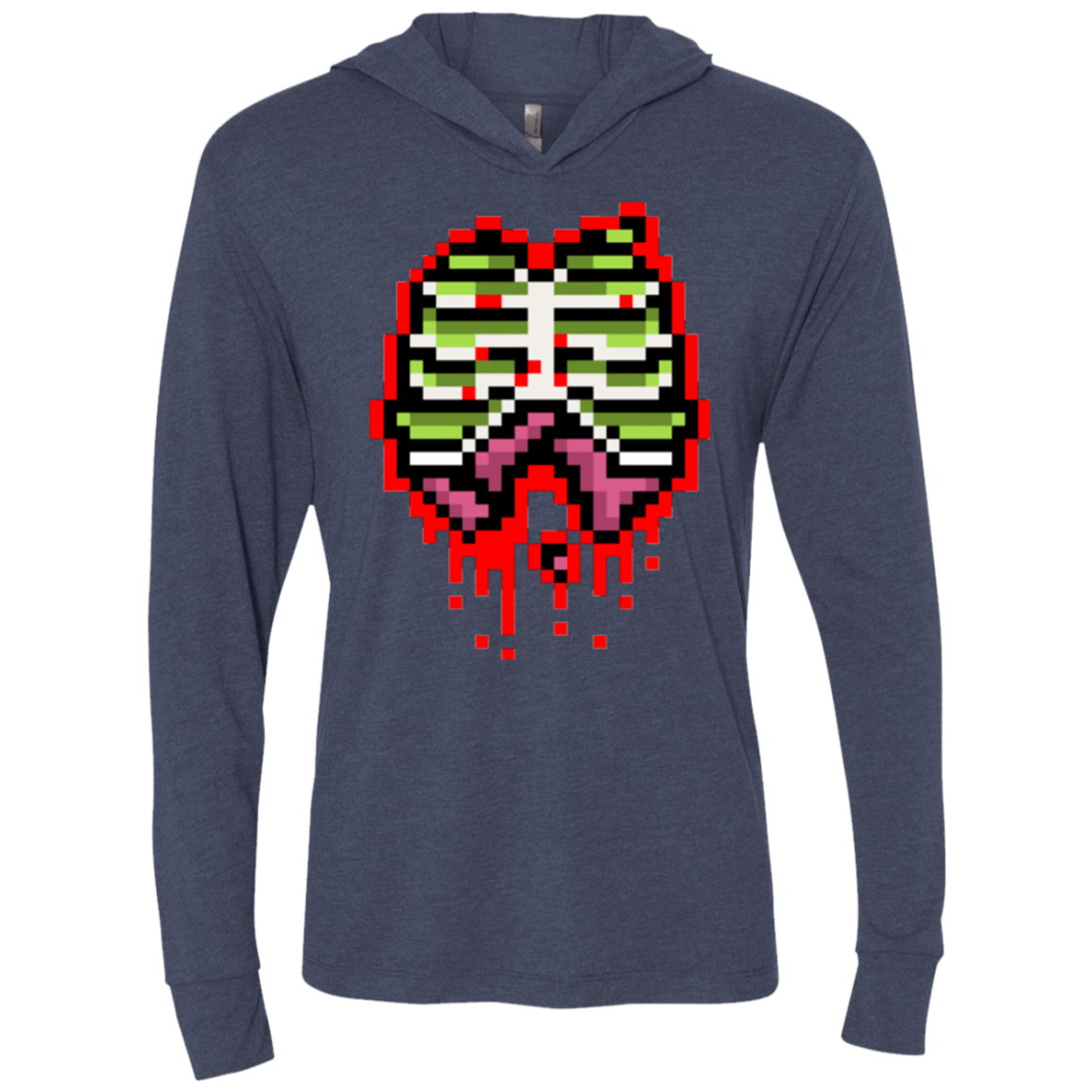 T-Shirts Vintage Navy / X-Small Zombie Guts Triblend Long Sleeve Hoodie Tee