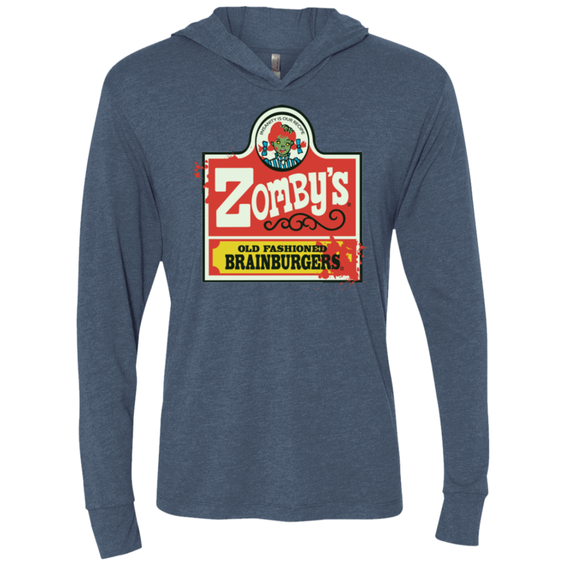 T-Shirts Indigo / X-Small zombys Triblend Long Sleeve Hoodie Tee