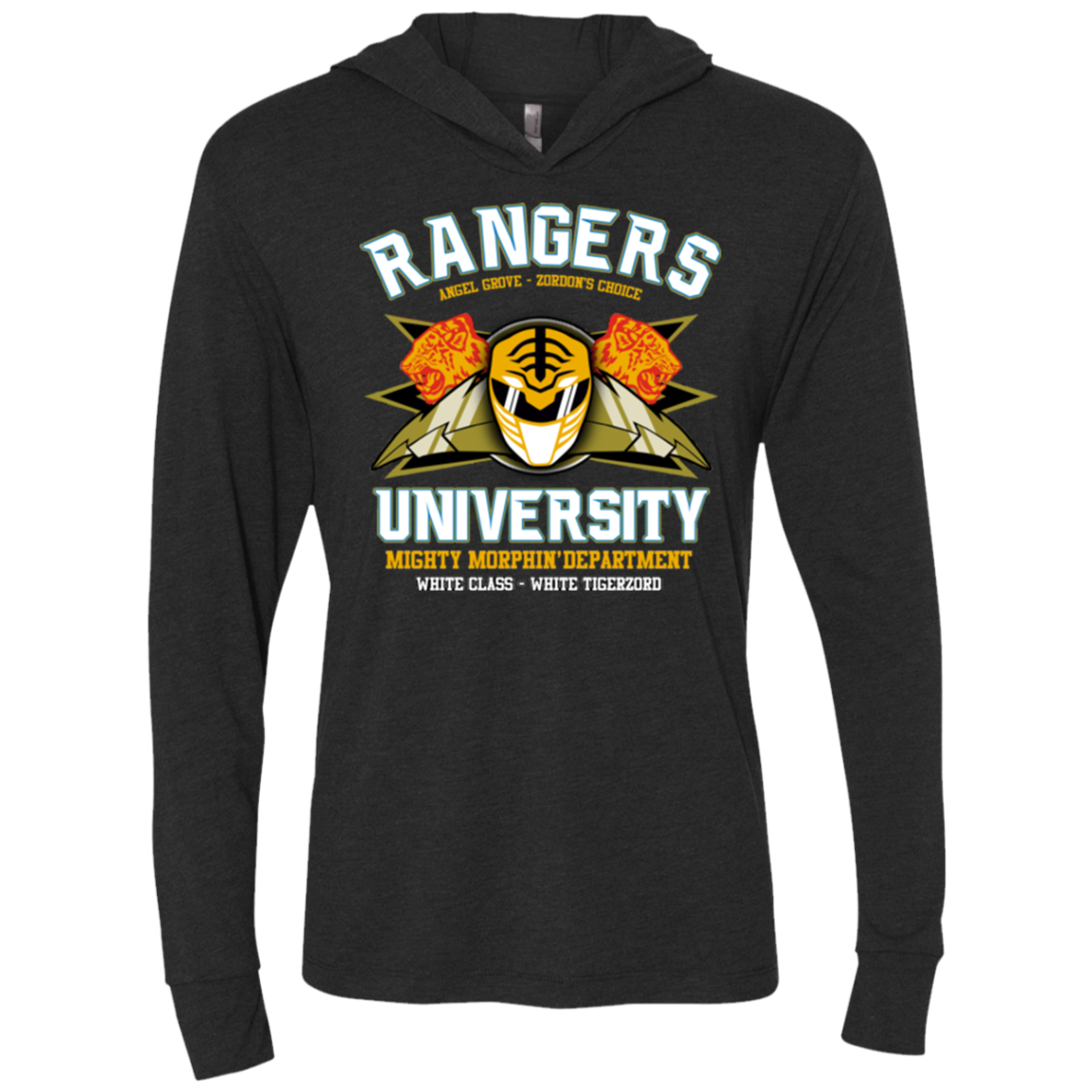Rangers U White Ranger Triblend Long Sleeve Hoodie Tee