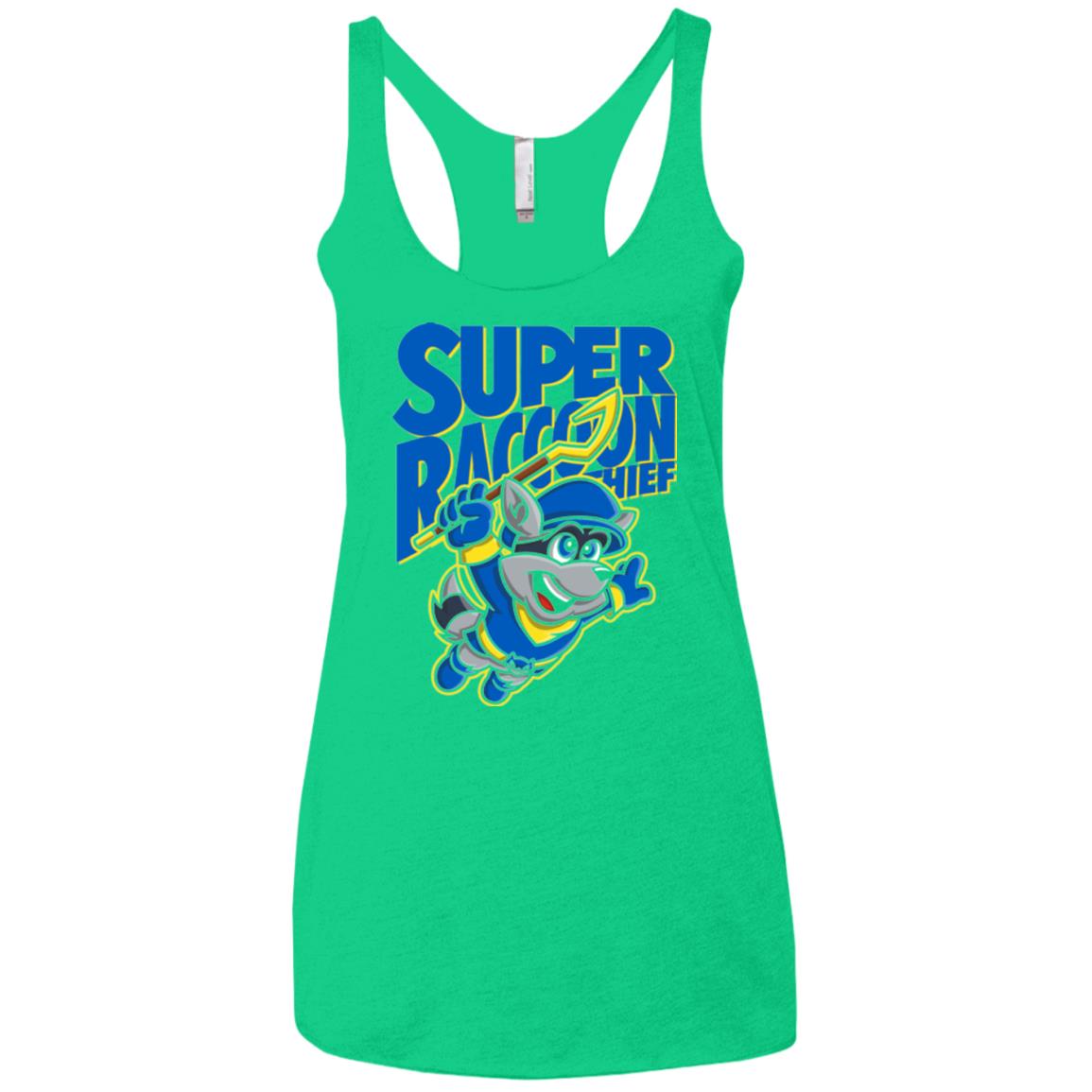 Super Racoon Thief Women's Triblend Racerback Tank