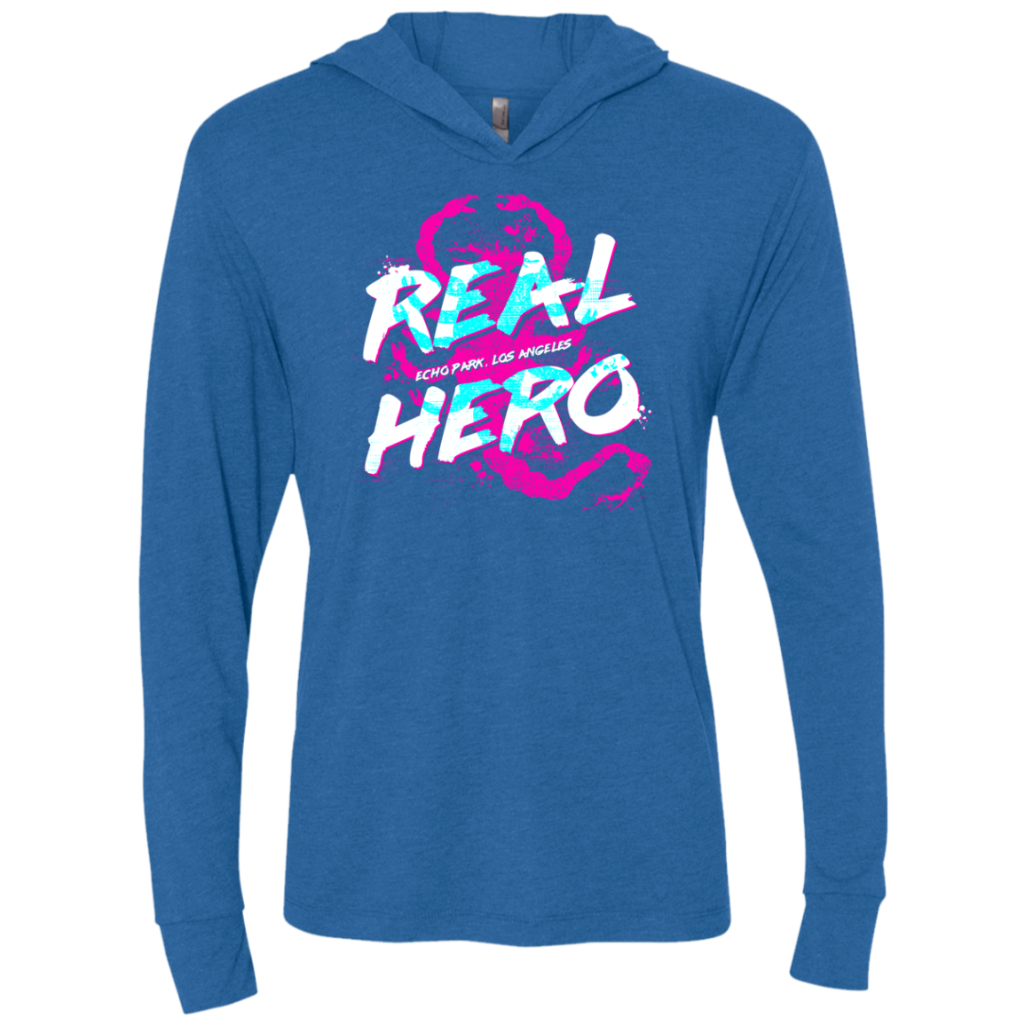 Real Hero Triblend Long Sleeve Hoodie Tee