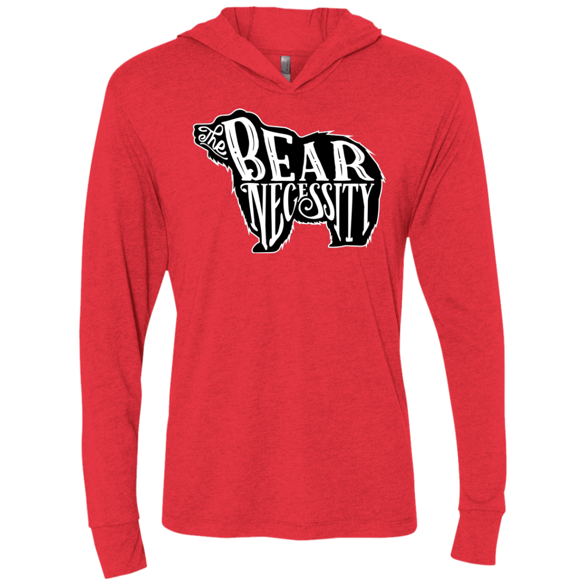 The Bear Necessity Triblend Long Sleeve Hoodie Tee
