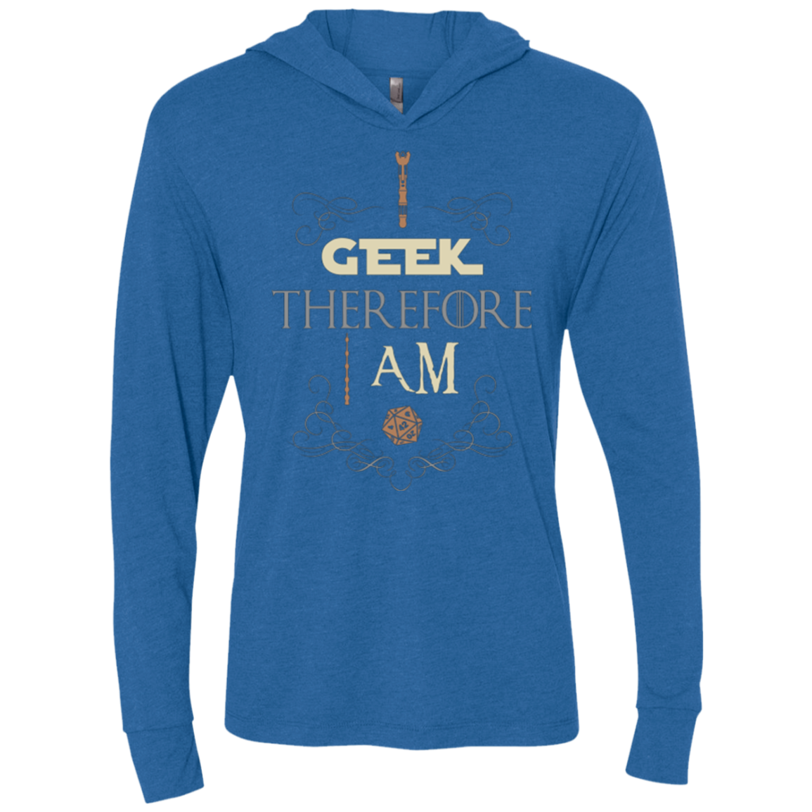 I GEEK (1) Triblend Long Sleeve Hoodie Tee