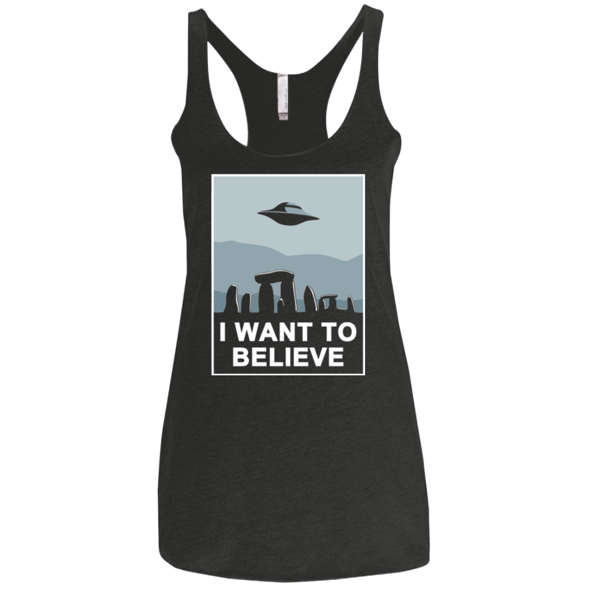Believe in Stonehenge Women's Triblend Racerback Tank