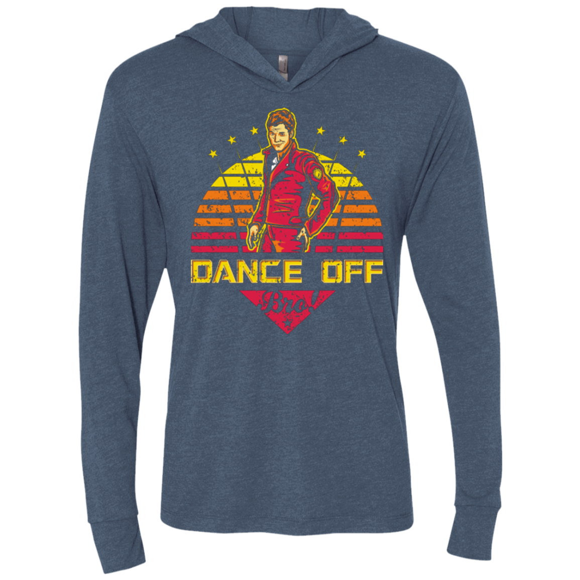 Dance Off Bro Triblend Long Sleeve Hoodie Tee