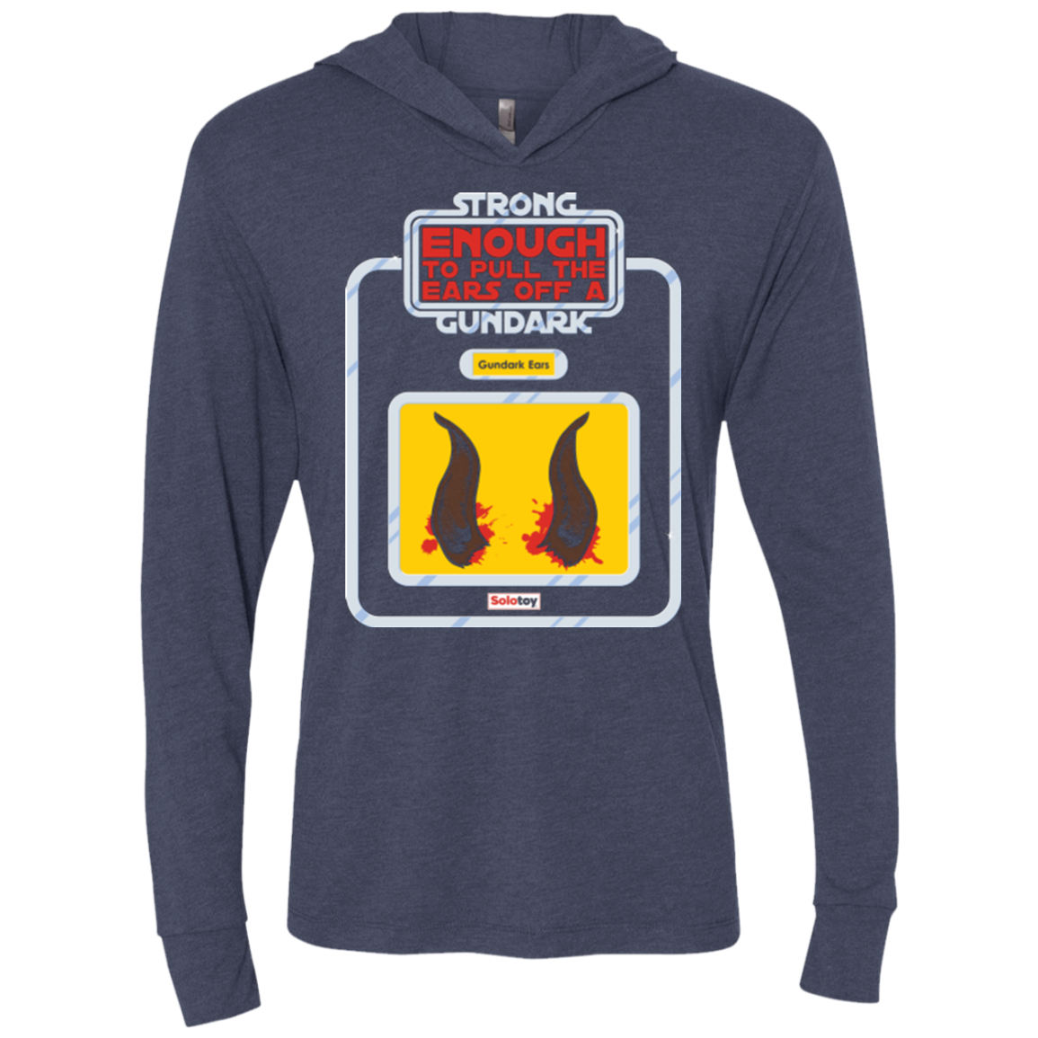 Gundark Ears Triblend Long Sleeve Hoodie Tee