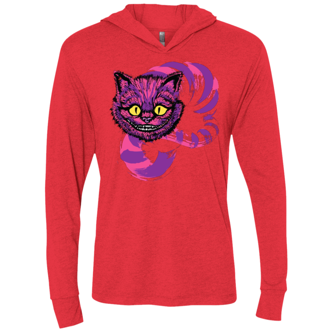 Grinning Like A Cheshire Cat 2 Triblend Long Sleeve Hoodie Tee