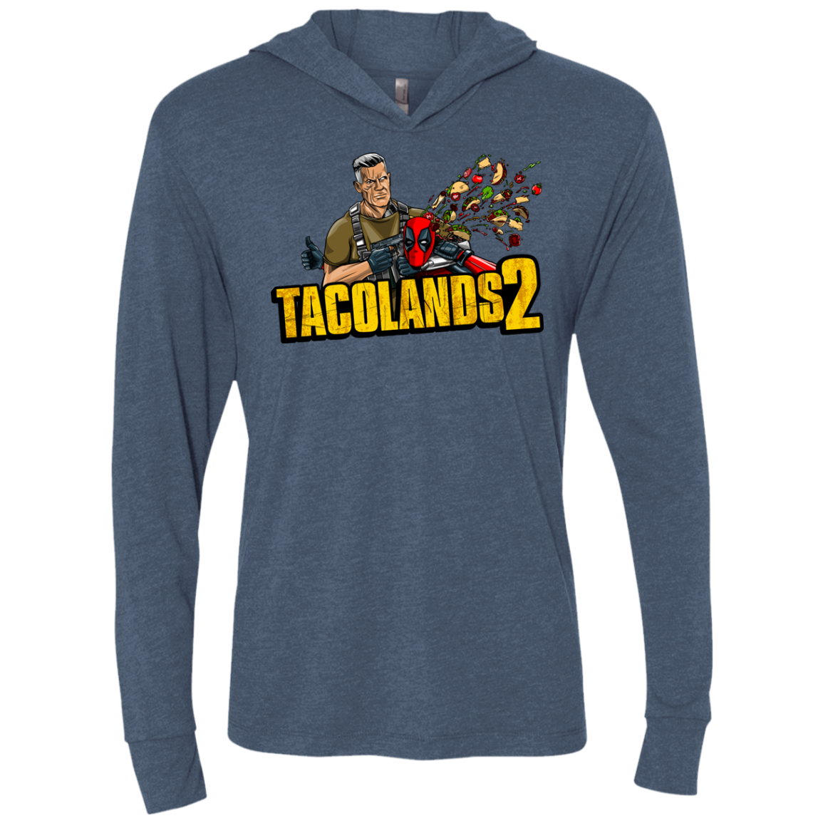 TACOLANDS 2 Triblend Long Sleeve Hoodie Tee