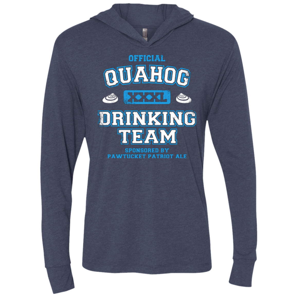 Quahog Drinking Team Triblend Long Sleeve Hoodie Tee