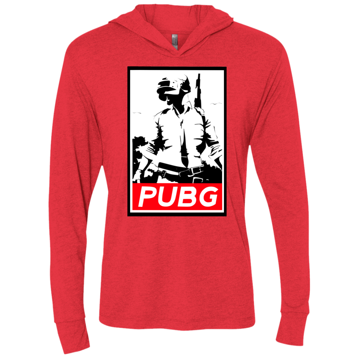 PUBG Triblend Long Sleeve Hoodie Tee