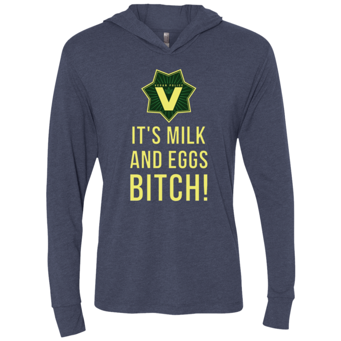 Milk and Eggs Triblend Long Sleeve Hoodie Tee