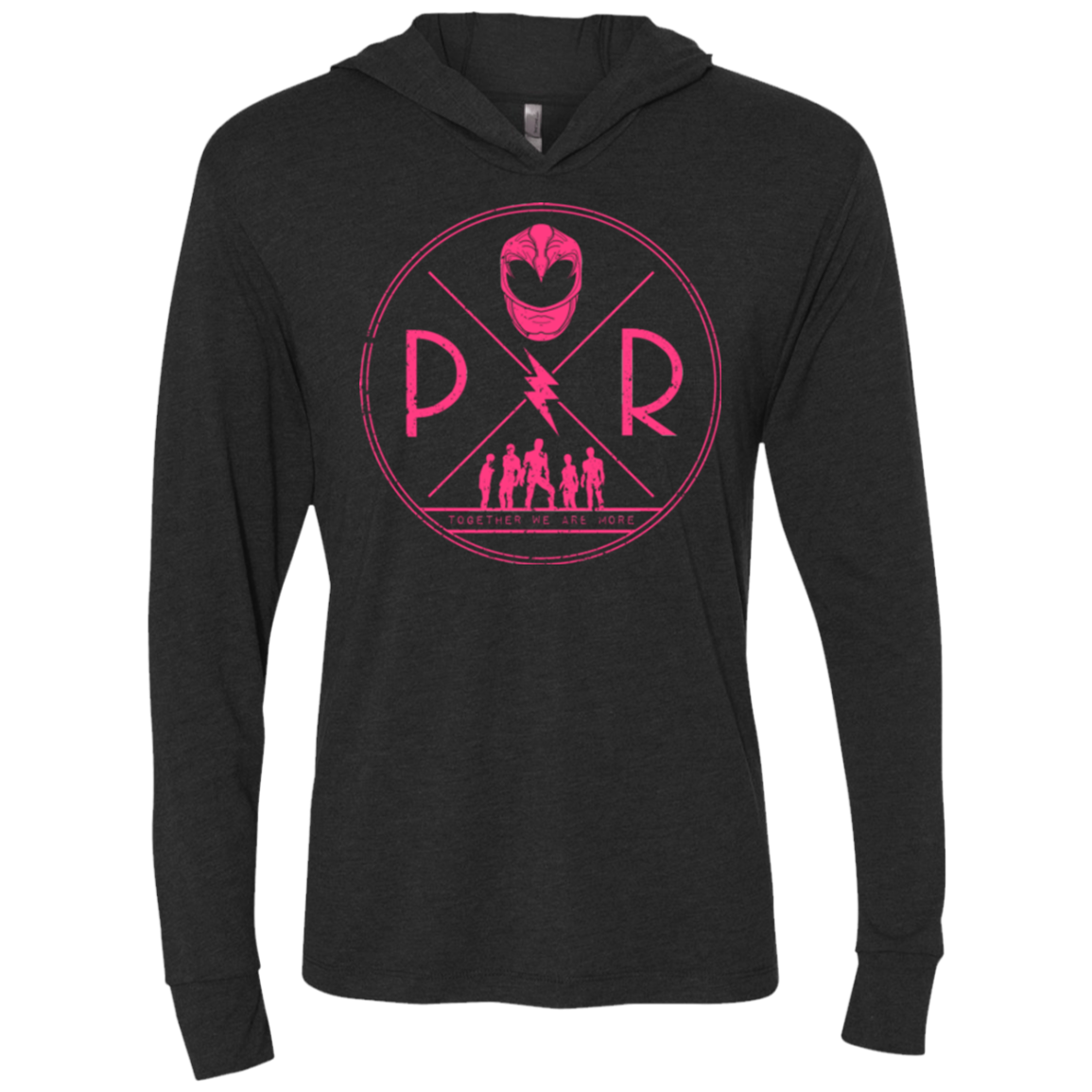 Pink Power Triblend Long Sleeve Hoodie Tee