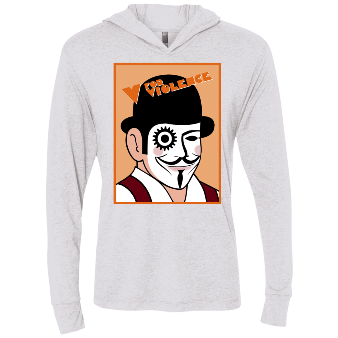 V for Violence Triblend Long Sleeve Hoodie Tee