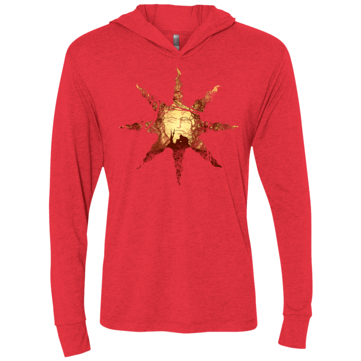 Bonfire Triblend Long Sleeve Hoodie Tee