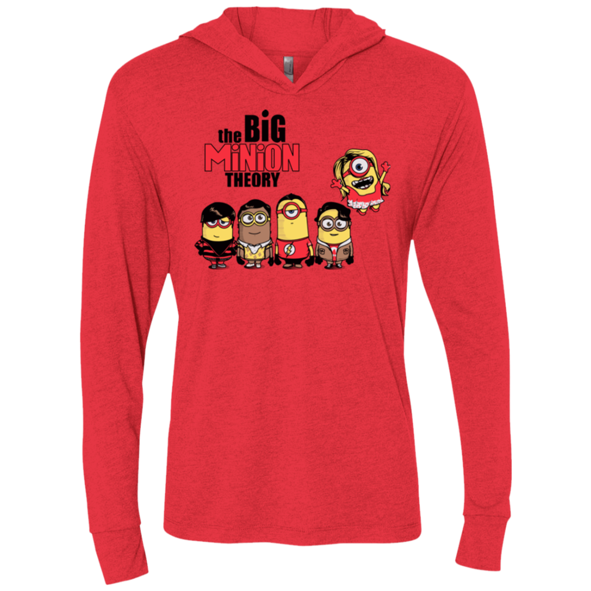 THE BIG MINION THEORY Triblend Long Sleeve Hoodie Tee