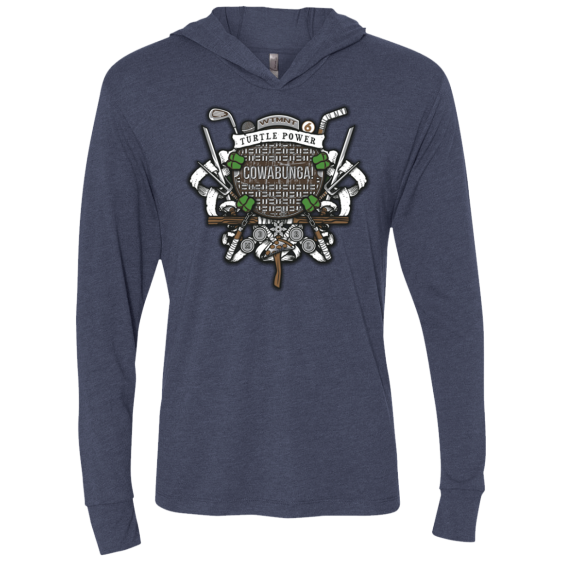 Turtle Power! Triblend Long Sleeve Hoodie Tee