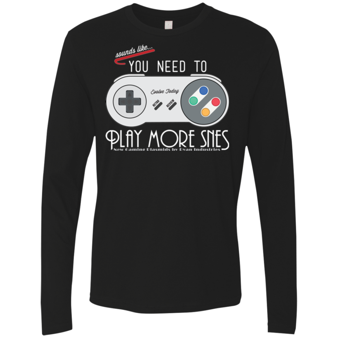 Evolve Today! Play More SNES Men's Premium Long Sleeve