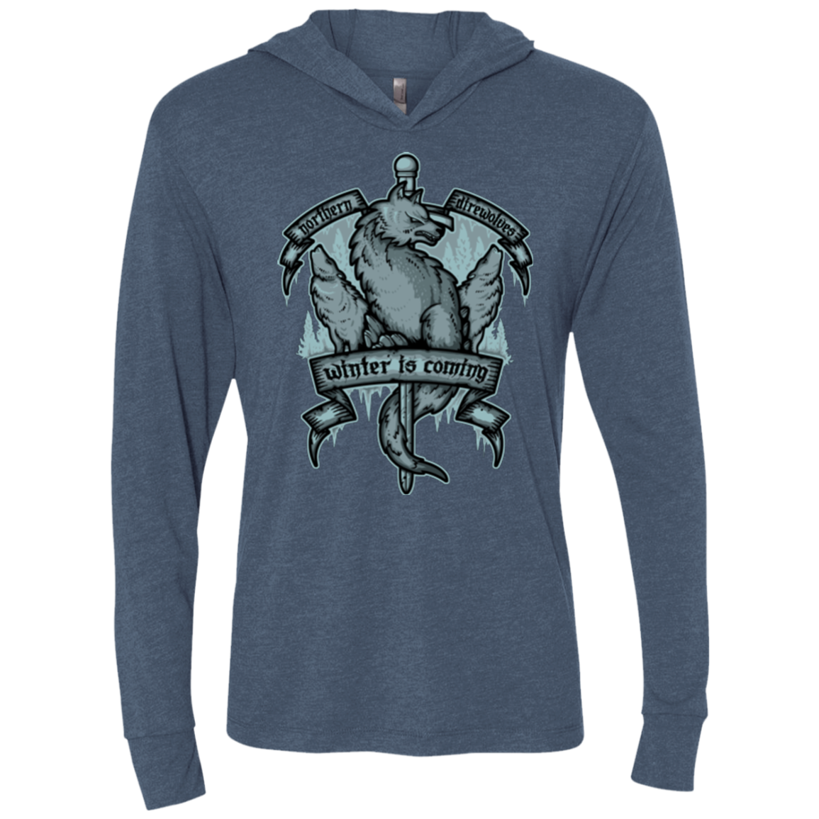 Northern Direwolves Triblend Long Sleeve Hoodie Tee