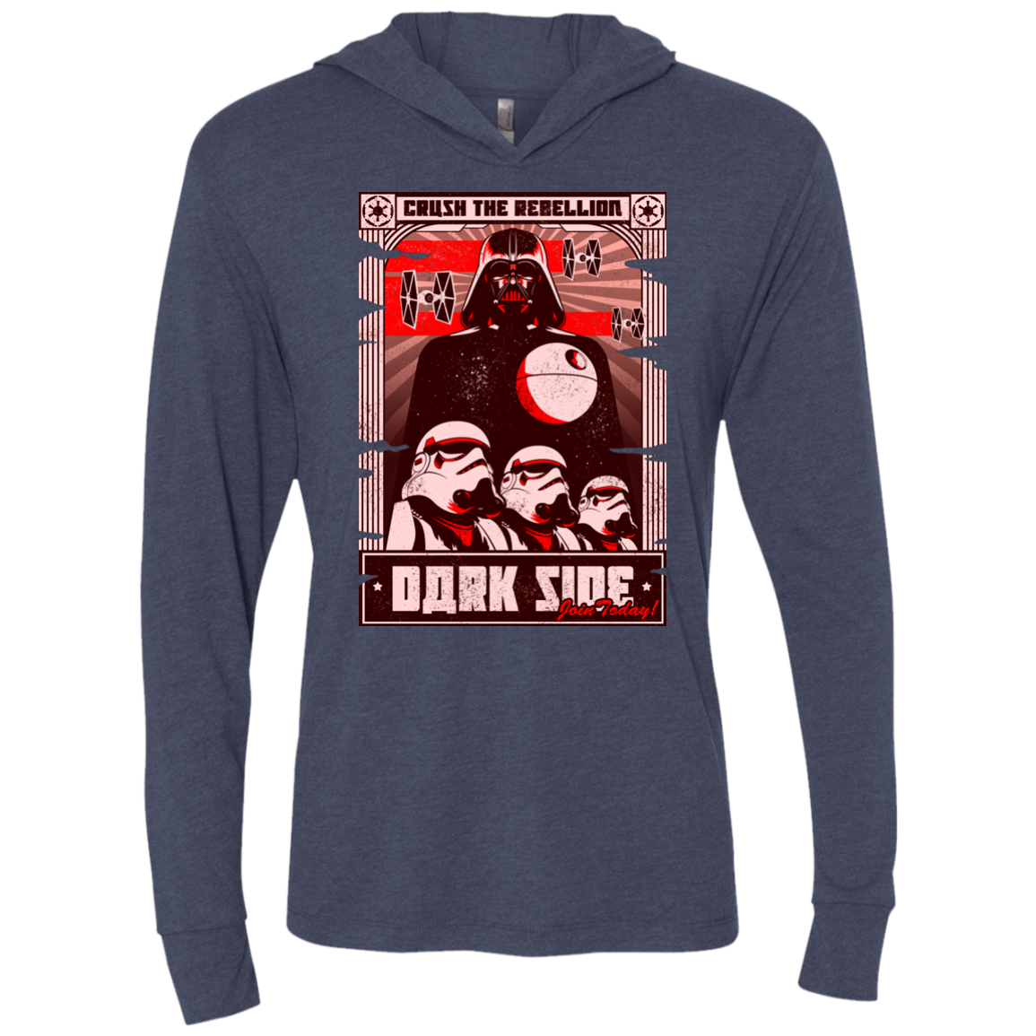 Join the Dark SIde Triblend Long Sleeve Hoodie Tee