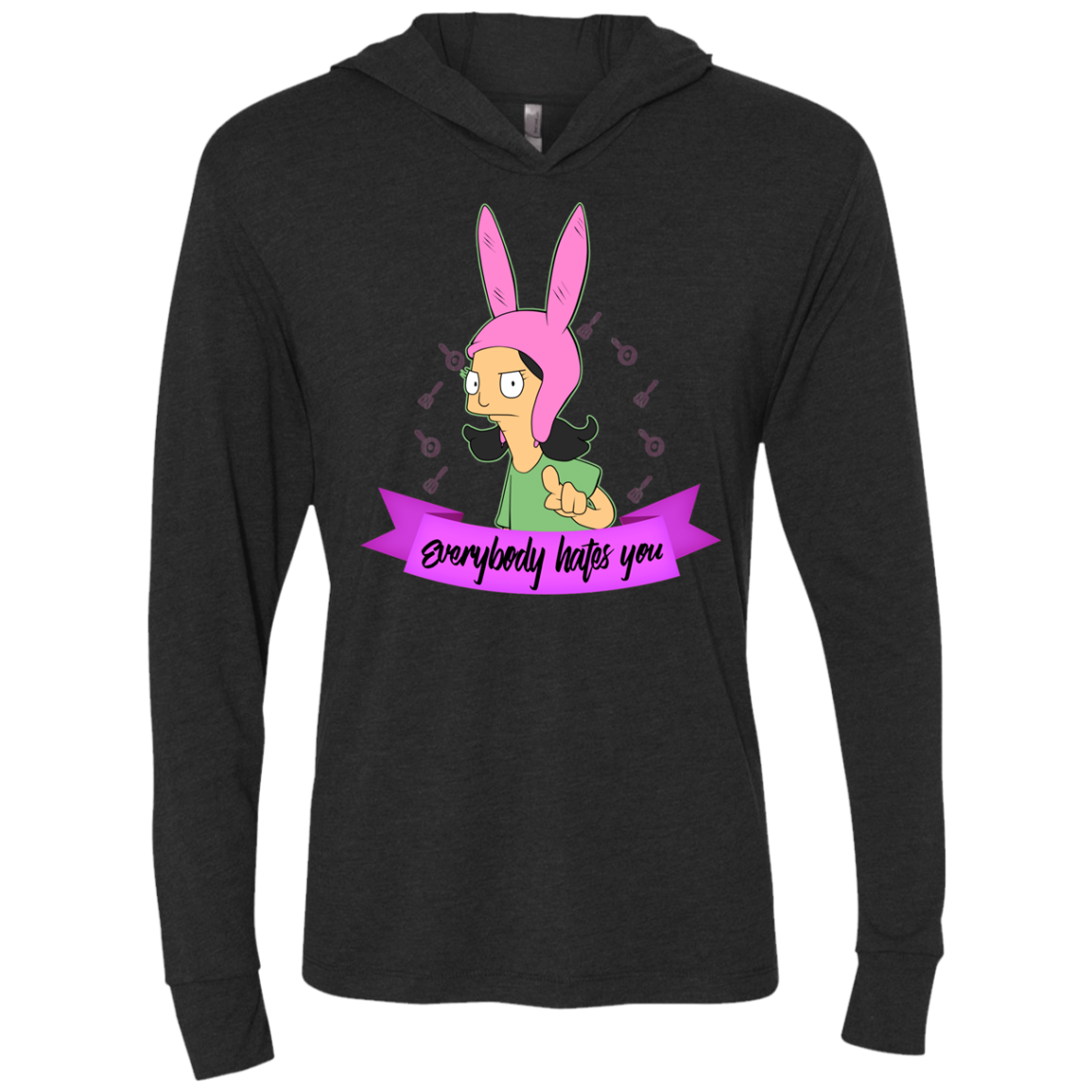 Louise Everybody Triblend Long Sleeve Hoodie Tee