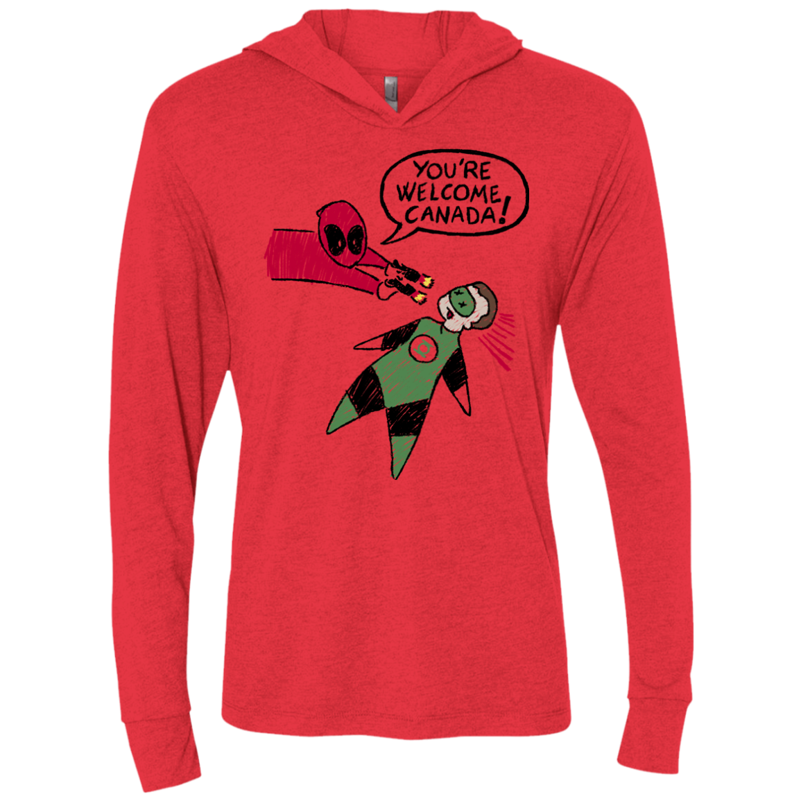 Youre Welcome Canada Triblend Long Sleeve Hoodie Tee