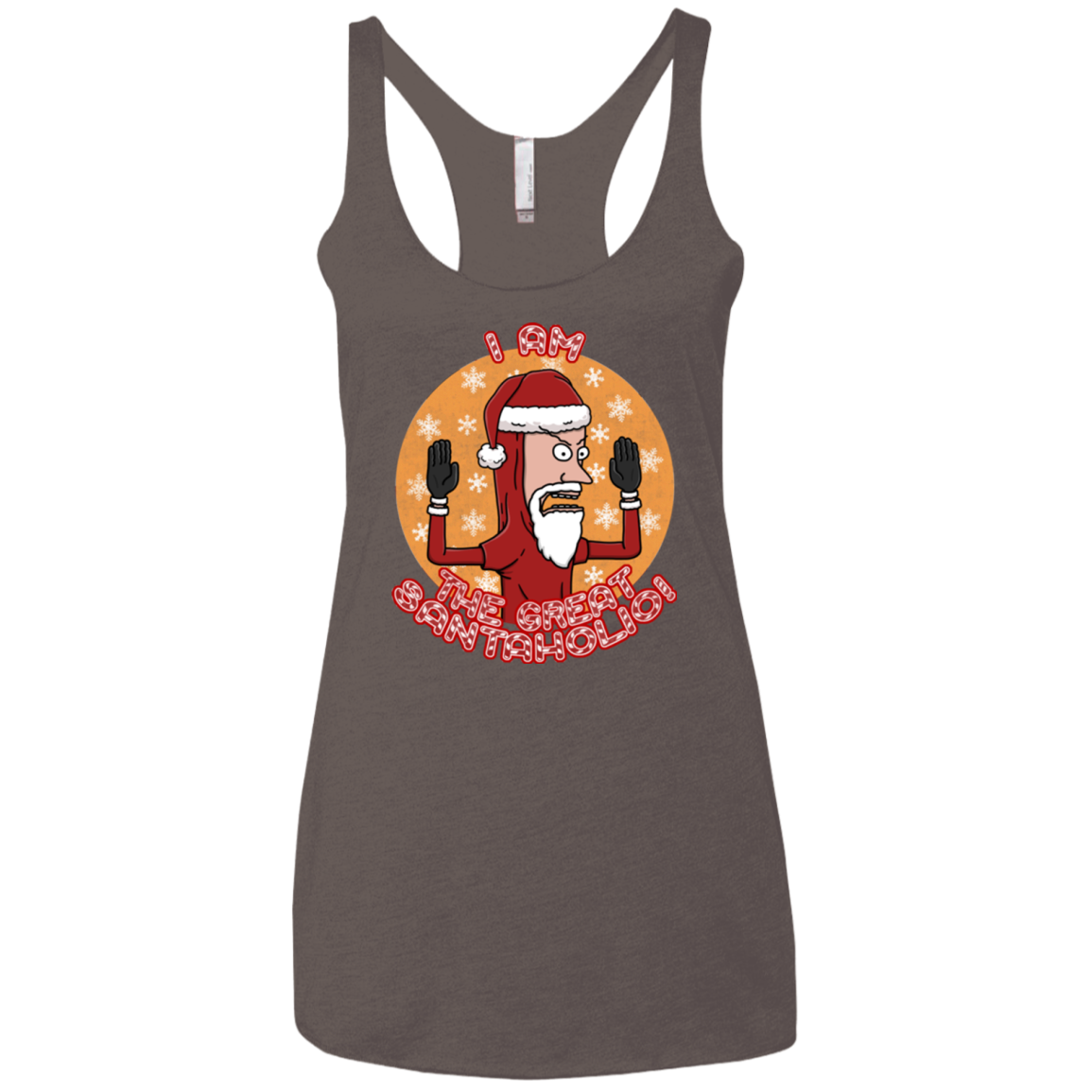The Great Santaholio Women's Triblend Racerback Tank