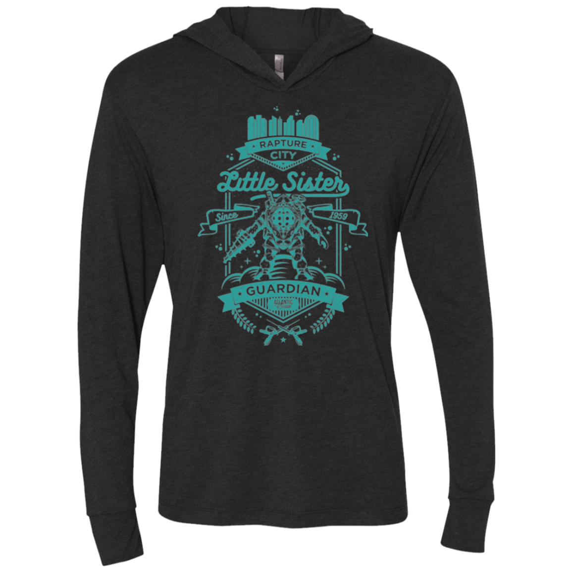 Little Sister Protector Triblend Long Sleeve Hoodie Tee