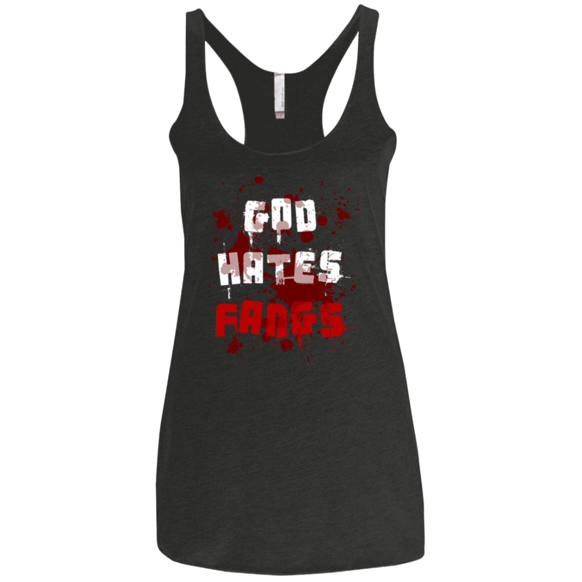 God hates fangs Women's Triblend Racerback Tank