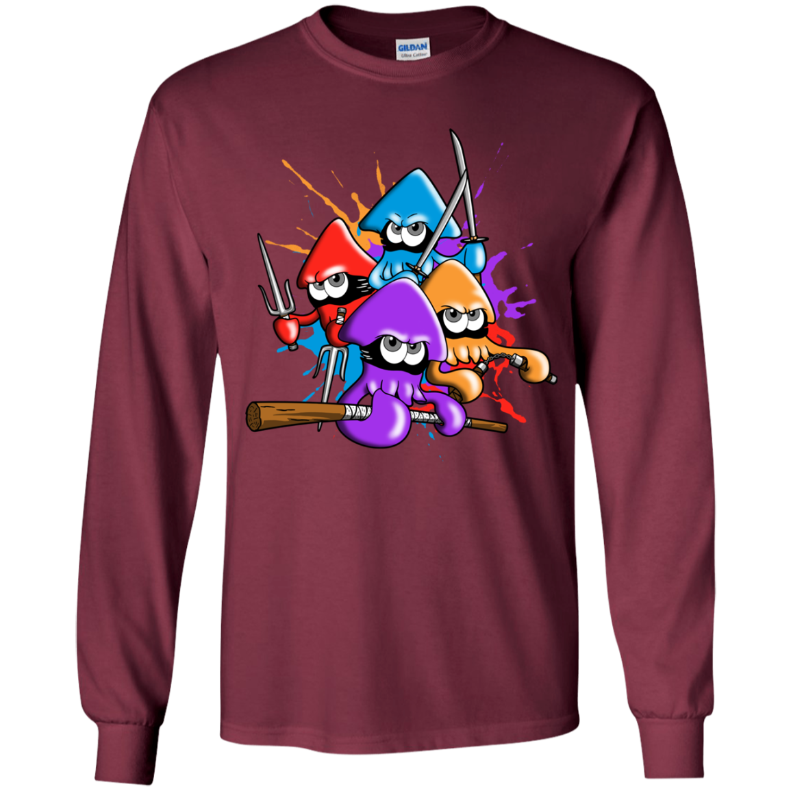 Teenage Mutant Ninja Squids Youth Long Sleeve T-Shirt