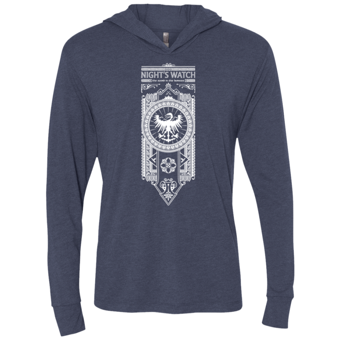 Nights Watch Triblend Long Sleeve Hoodie Tee