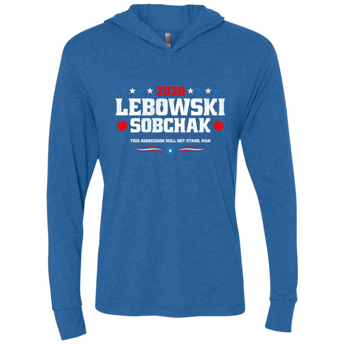 Lebowski Sobchak Triblend Long Sleeve Hoodie Tee