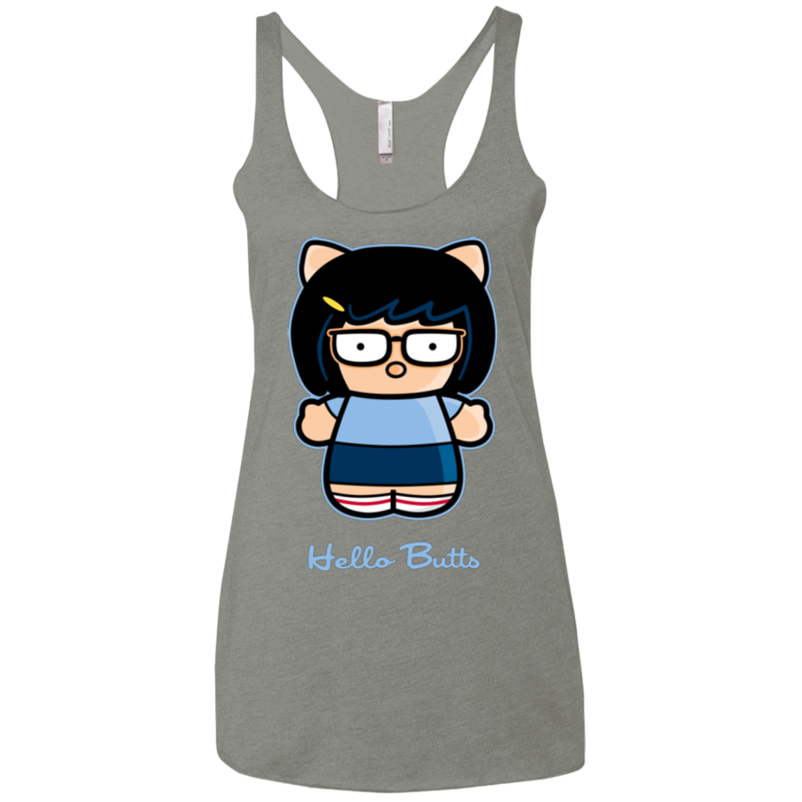 Hello Butts Women's Triblend Racerback Tank