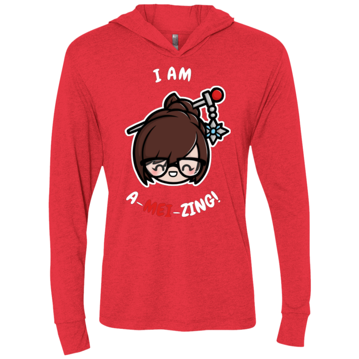 I Am A Mei Zing Triblend Long Sleeve Hoodie Tee