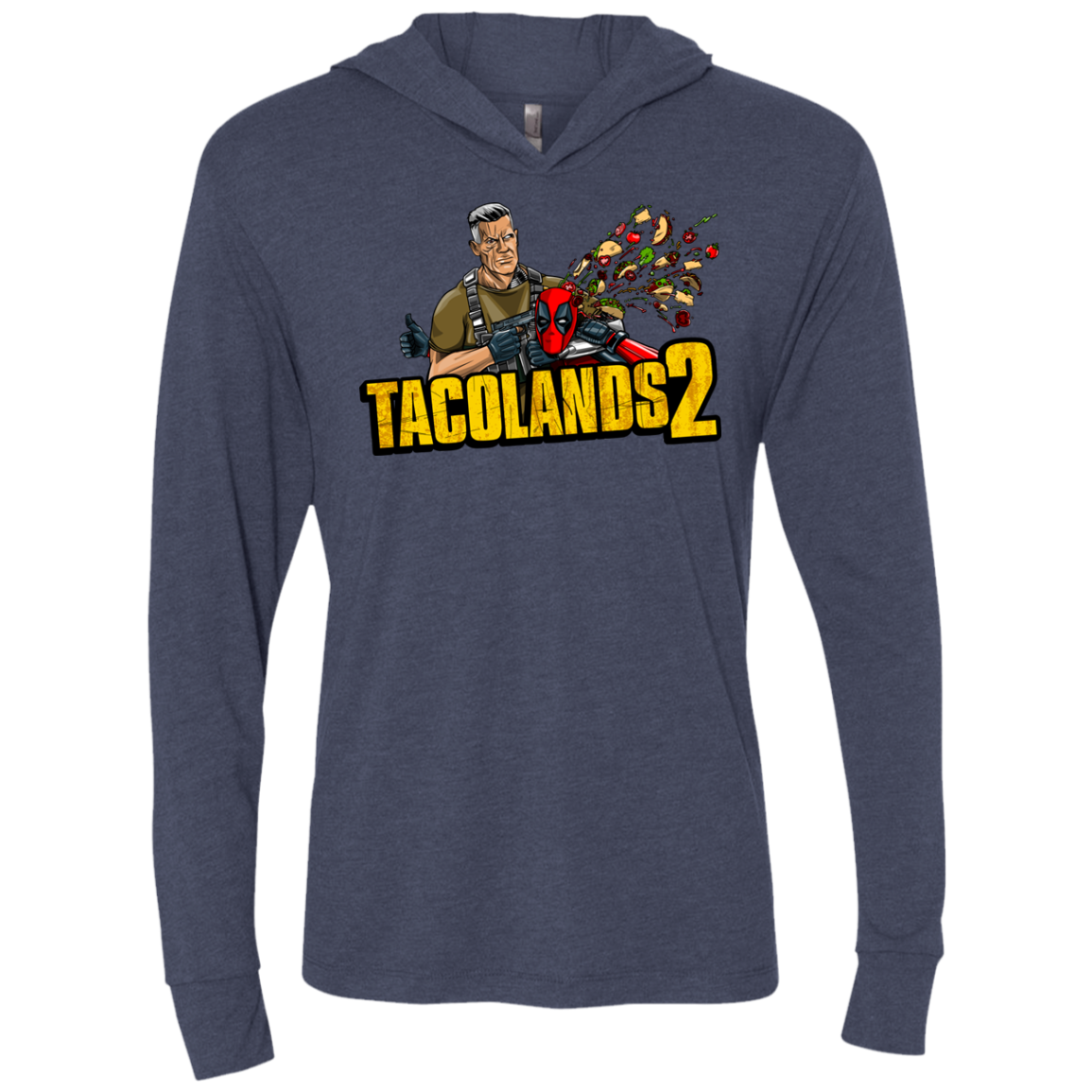 TACOLANDS 2 Triblend Long Sleeve Hoodie Tee