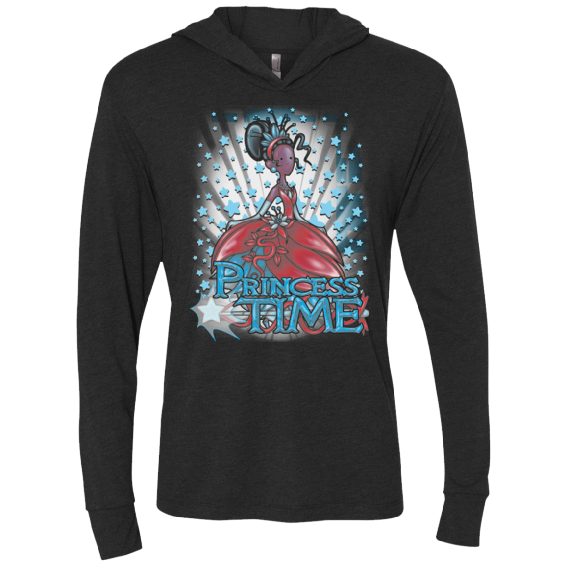Princess Time Tiana Triblend Long Sleeve Hoodie Tee