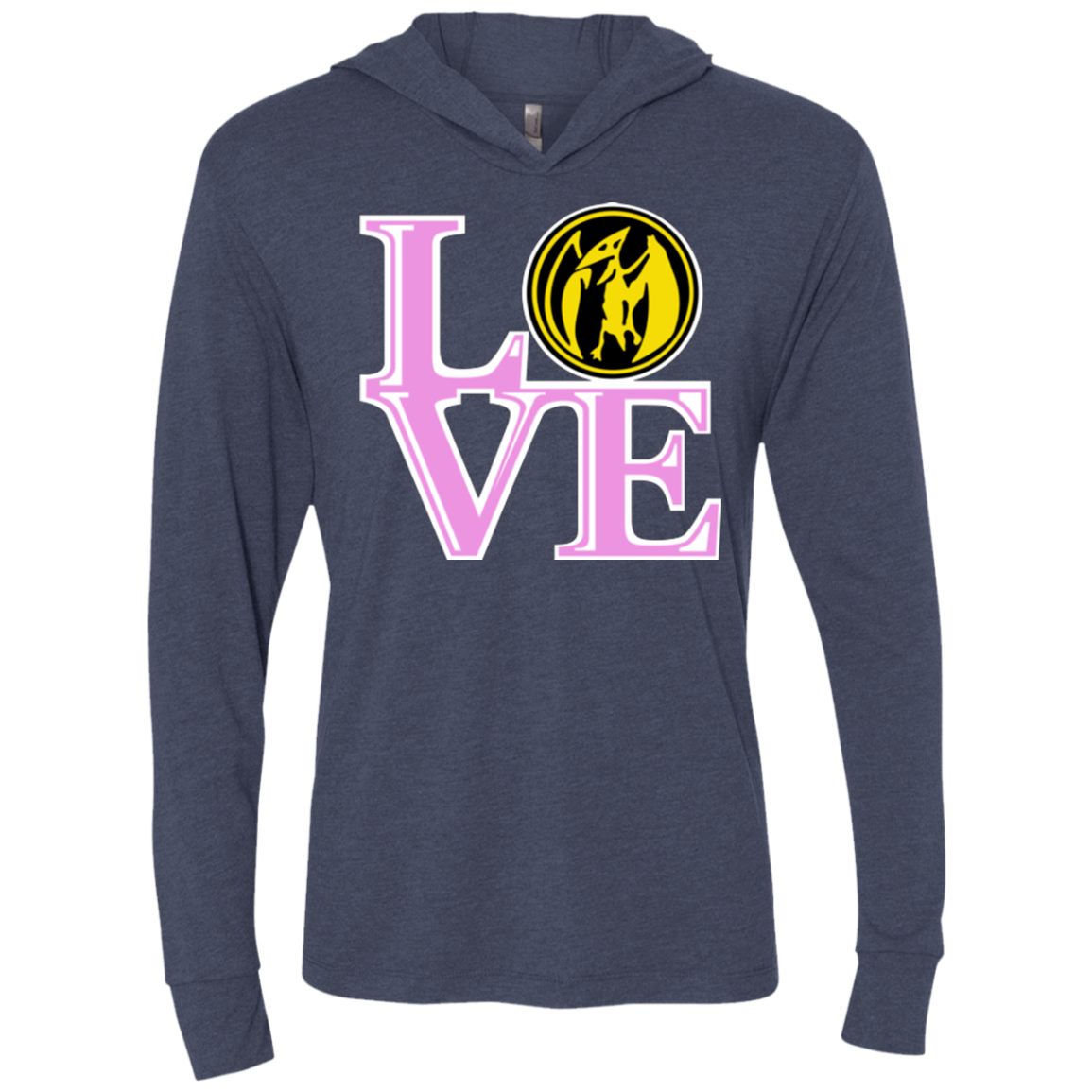 Pink Ranger LOVE Triblend Long Sleeve Hoodie Tee