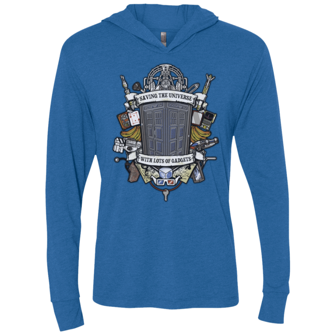 Timelord Crest Triblend Long Sleeve Hoodie Tee