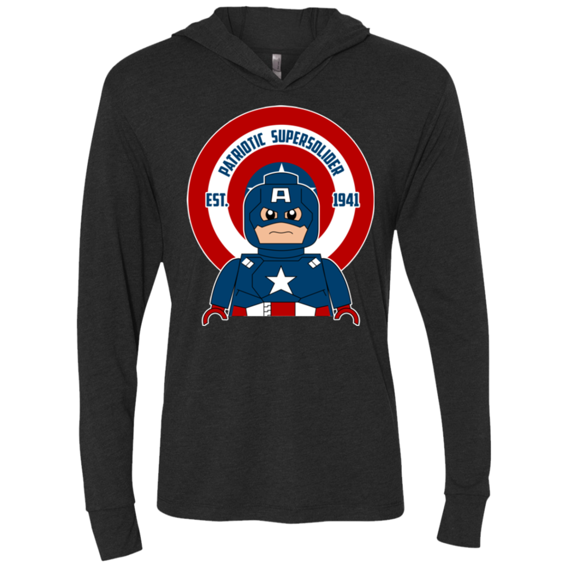 Patriotic Supersoldier Triblend Long Sleeve Hoodie Tee