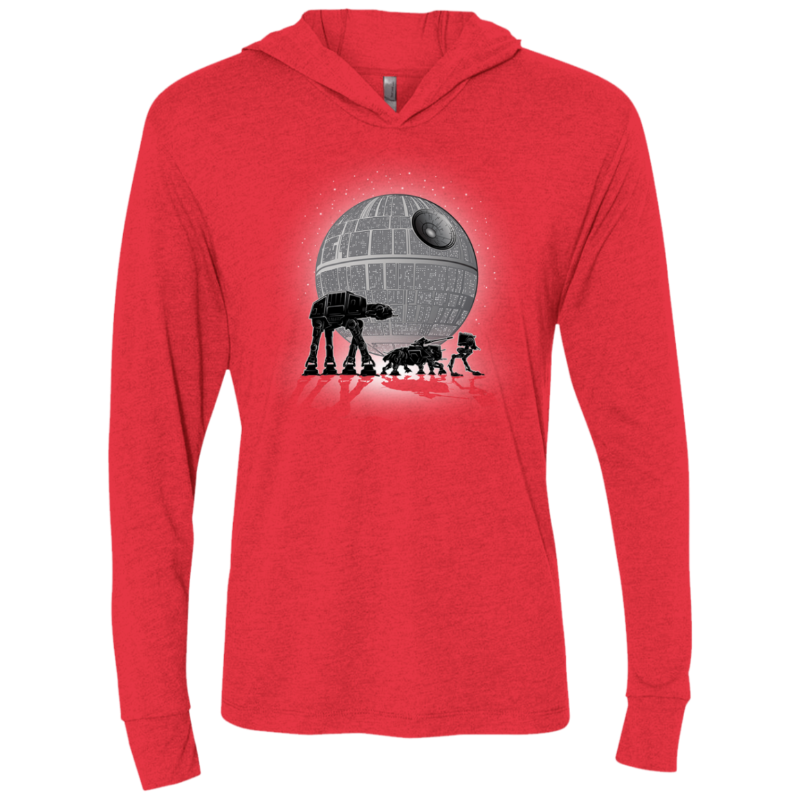 Full Moon Over Empire Triblend Long Sleeve Hoodie Tee