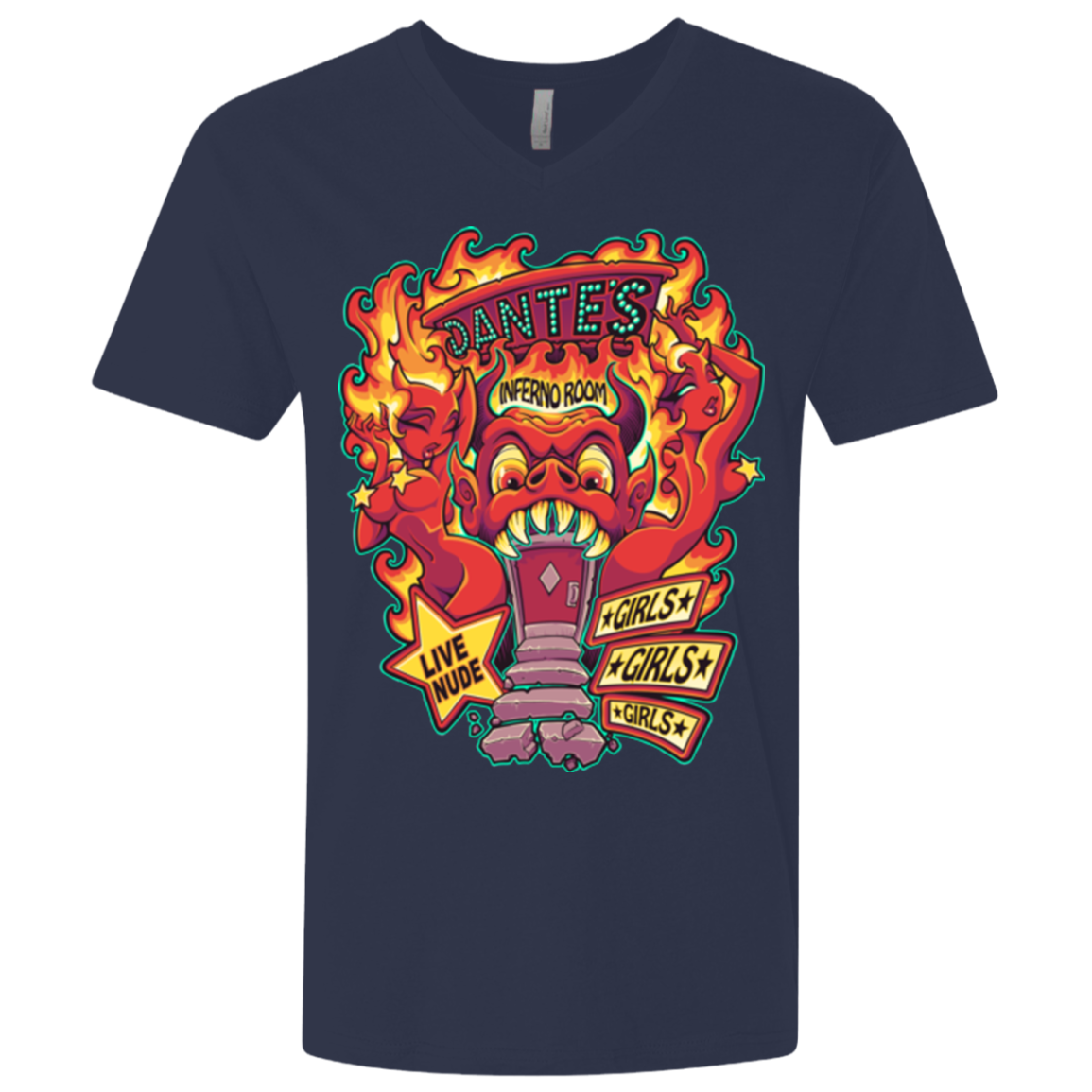 Dantes Inferno Room Men's Premium V-Neck
