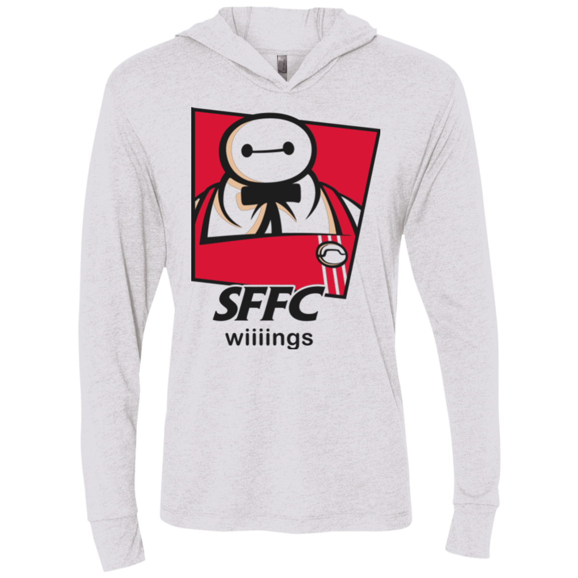San Fransokyo Fried Chicken Triblend Long Sleeve Hoodie Tee