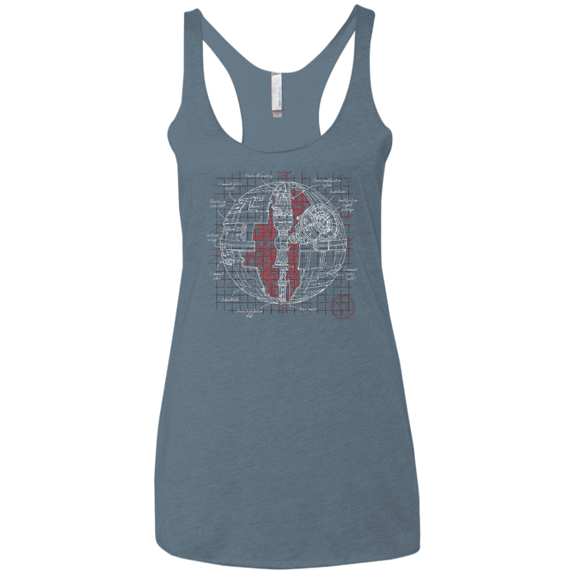Death Star Plan Women's Triblend Racerback Tank