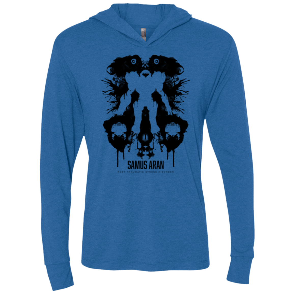Samus Ink Blot Triblend Long Sleeve Hoodie Tee
