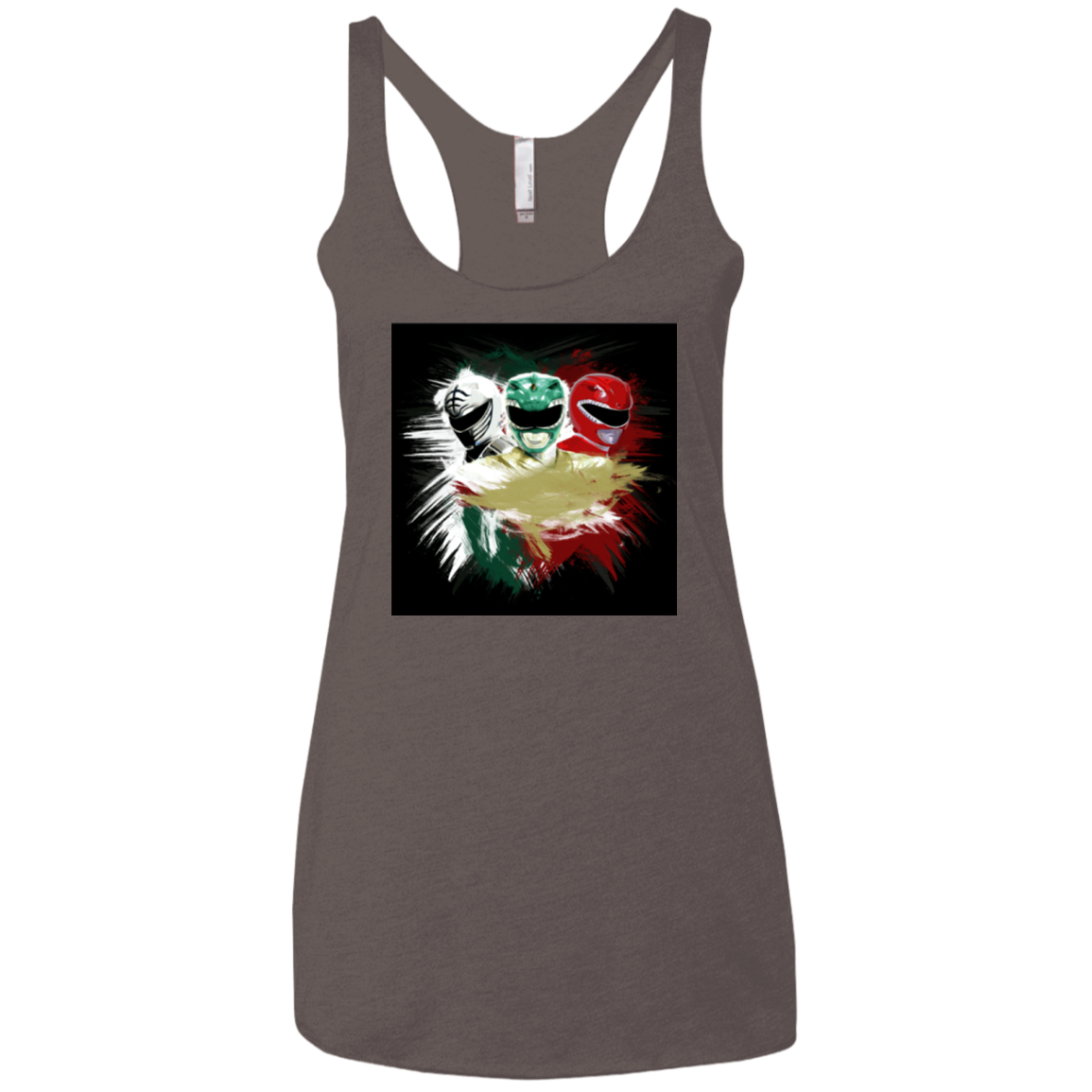 White Green Red Women's Triblend Racerback Tank