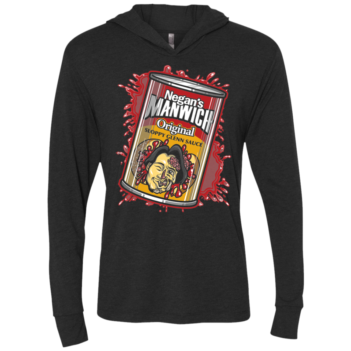Negans Manwich Triblend Long Sleeve Hoodie Tee