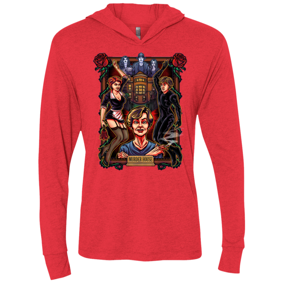 Murder House Triblend Long Sleeve Hoodie Tee