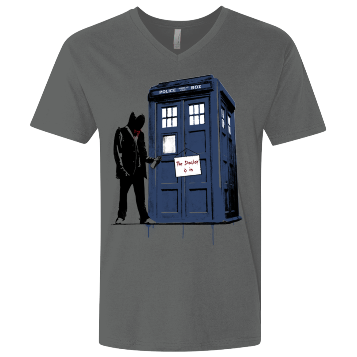 Exit Through Tardis Men's Premium V-Neck