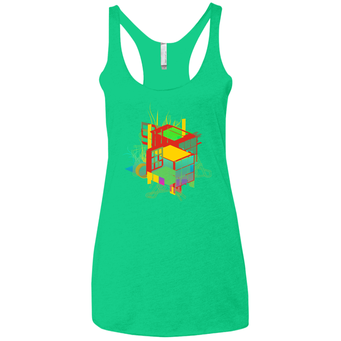 Rubik's Building Women's Triblend Racerback Tank