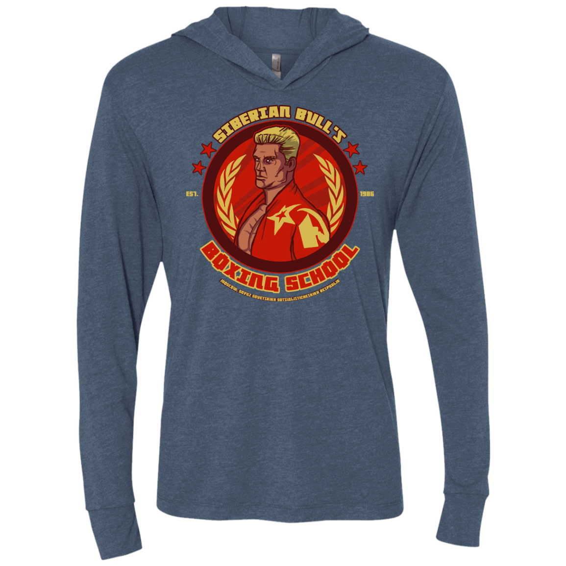 Siberian Bull Triblend Long Sleeve Hoodie Tee